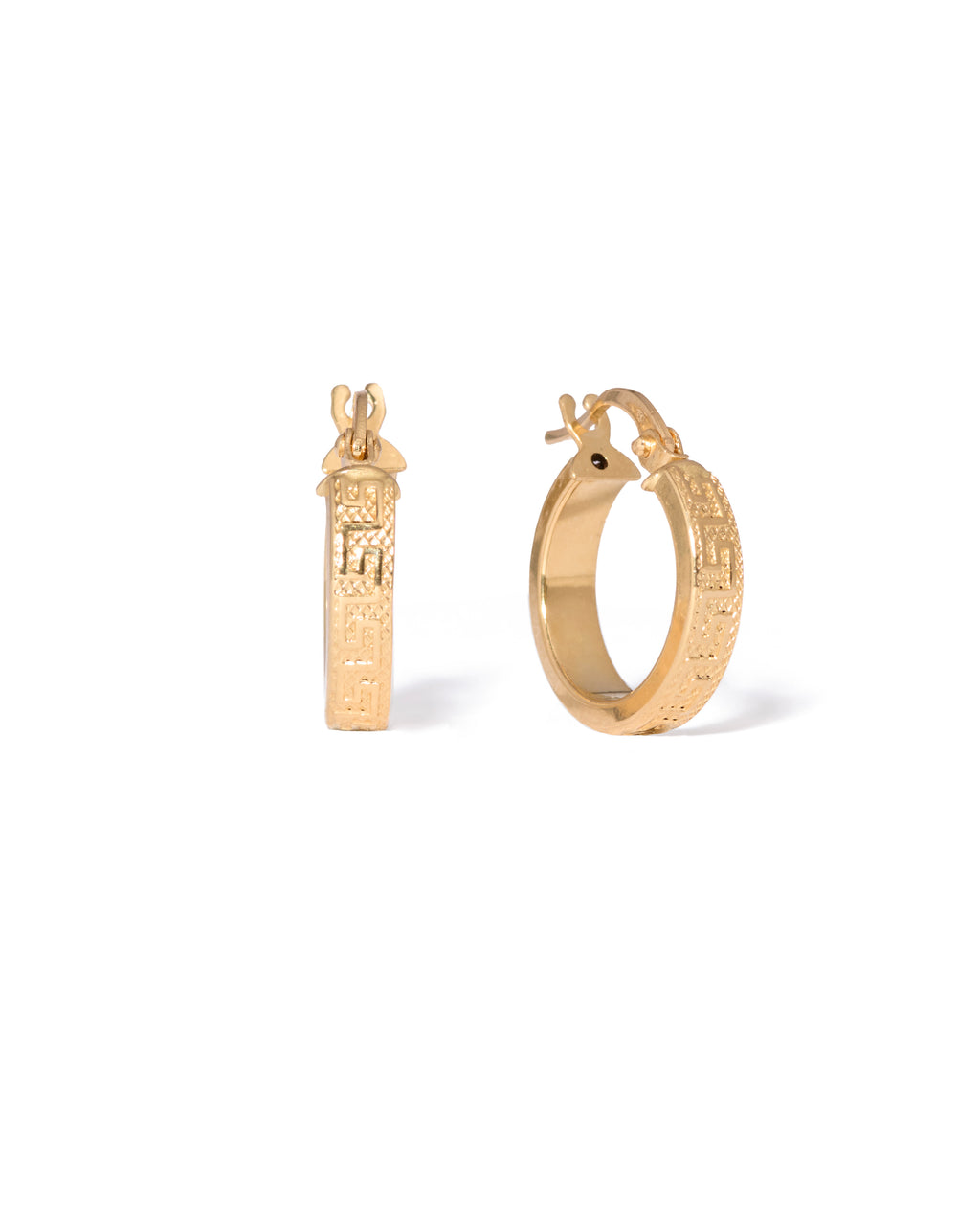 Solirah Heritage Engraved Hoops – 18K Gold