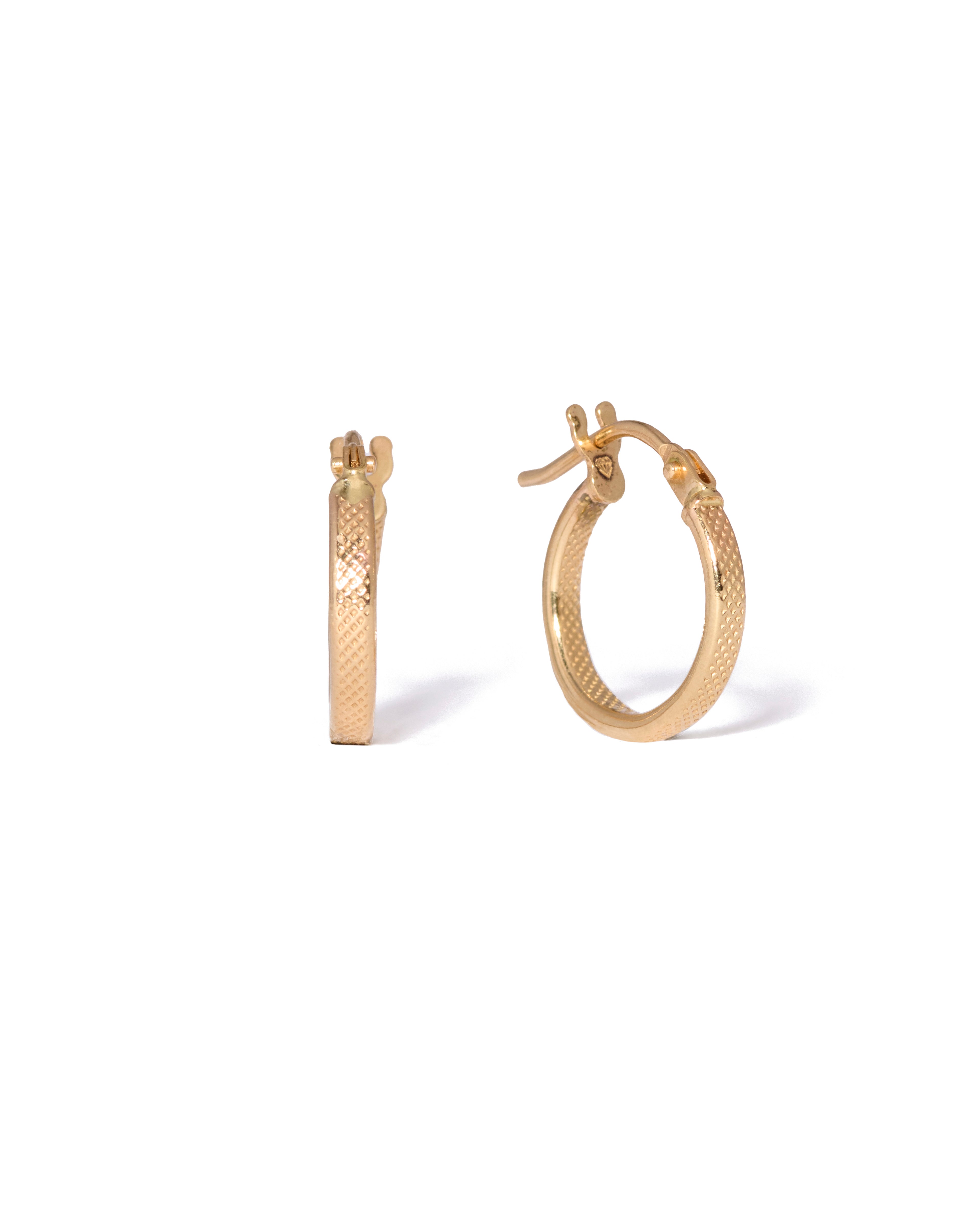 Solirah Petite Diamond-Cut Hoops — 18K Gold