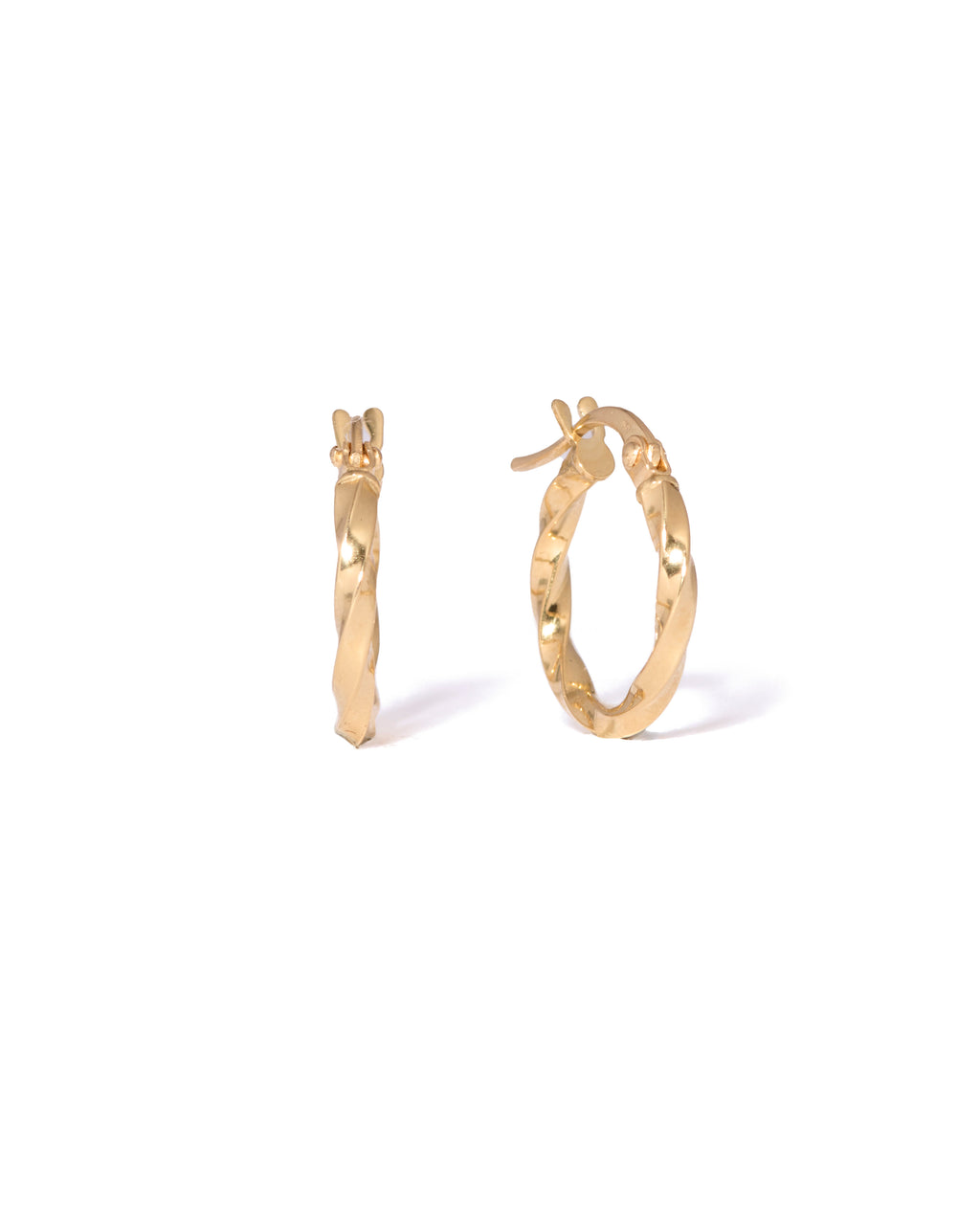 Solirah Twisted Ribbon Hoops — 18K Gold