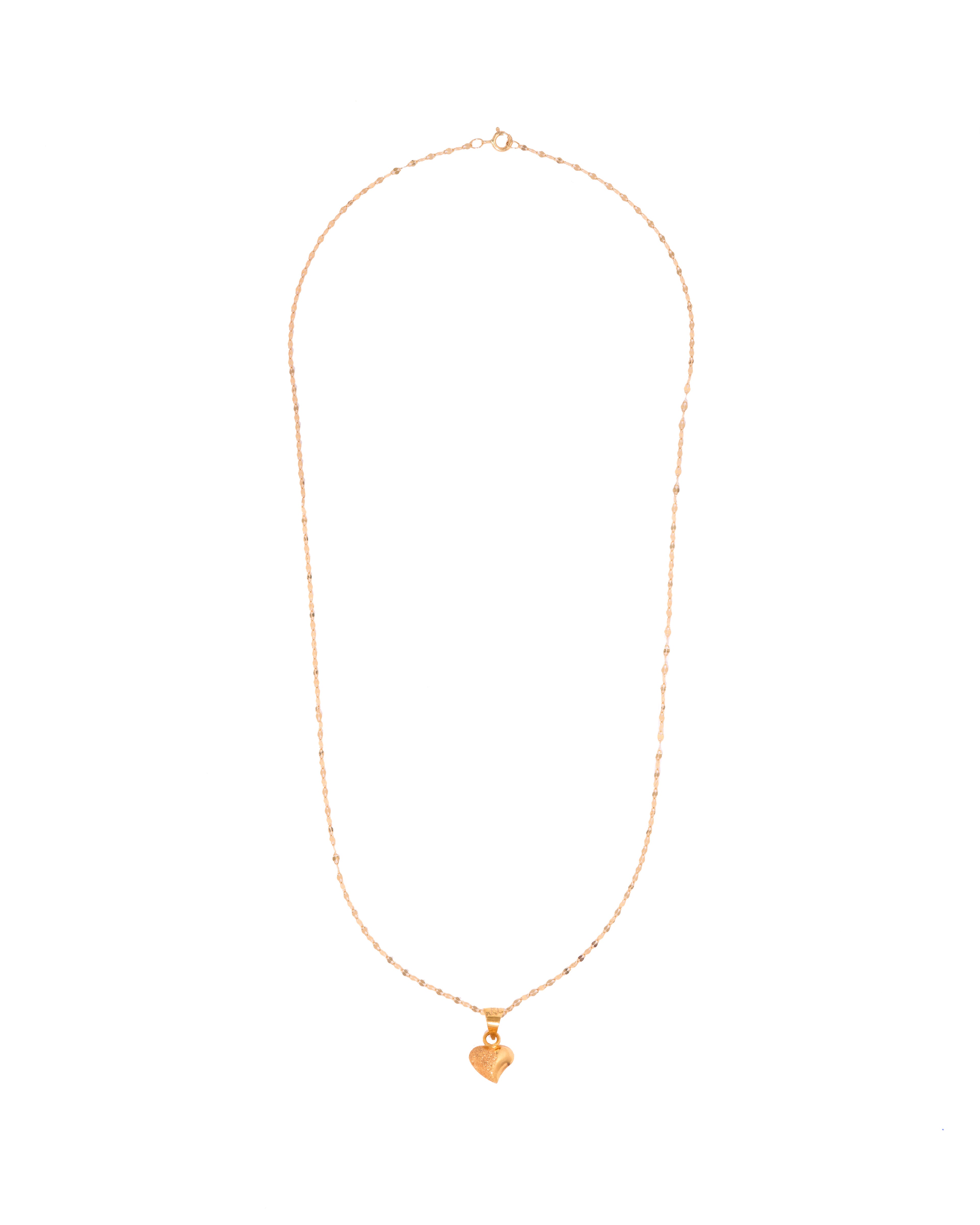 Solirah Textured Heart Necklace – 18K Gold