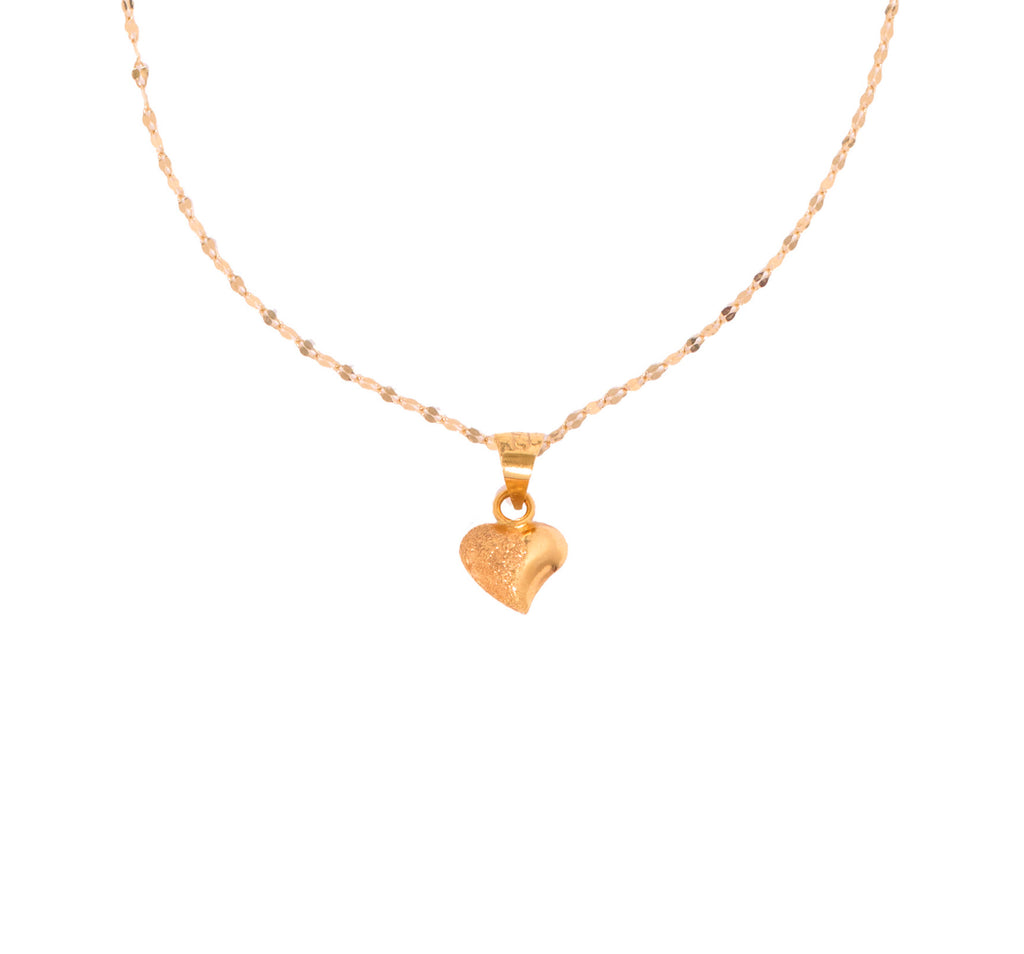Solirah Textured Heart Necklace – 18K Gold