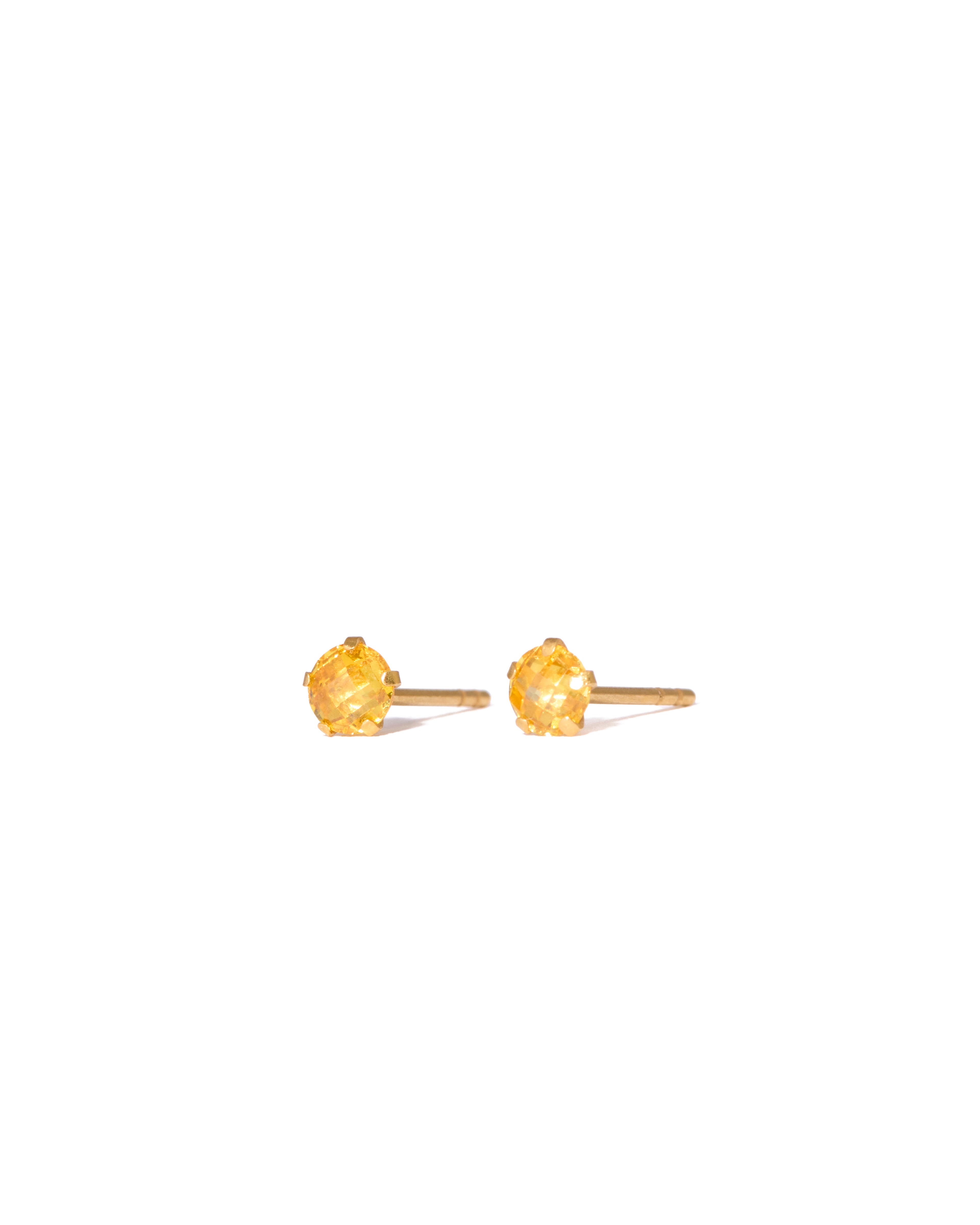 Solirah Faceted Natural Zircon Gem Studs — 18K Gold