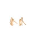 Solirah Linear Pavé-Style Studs — 18K Gold